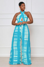 Casual Cross Halter Print Jumpsuit CQ-170