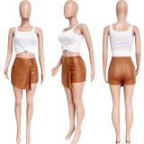 Fashion Casual PU Leather Culottes HMS-5542