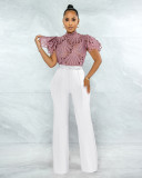 Solid Hollow Out Short Sleeve Top Sexy NIK-290