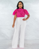 Solid Hollow Out Short Sleeve Top Sexy NIK-290