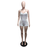 Sexy Floral Print Sling Romper GCNF-0178