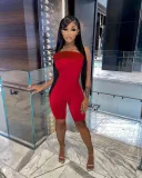 Solid Color Plush Decorate Tube Top Playsuits WSM-5307