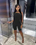 Solid Color Plush Decorate Tube Top Playsuits WSM-5307