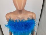 Solid Color Plush Decorate Tube Top Playsuits WSM-5307