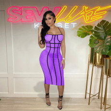 Fashion Sexy Mesh Sling Midi Dress YD-8584