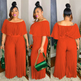 Plus Size Fashion Solid Color Elegant Casual Jumpsuit NNWF-7466