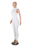 Solid Ribbed Sleeveless Zipper Tight Jumpsuit MZ-2725