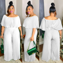 Plus Size Fashion Solid Color Elegant Casual Jumpsuit NNWF-7466