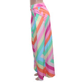Printed Loose High Waist Wide Leg Pants SH-390292