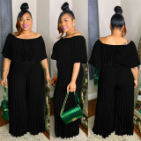 Plus Size Fashion Solid Color Elegant Casual Jumpsuit NNWF-7466