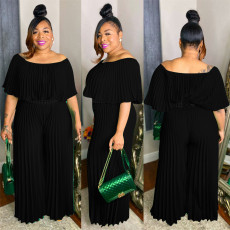 Plus Size Fashion Solid Color Elegant Casual Jumpsuit NNWF-7466