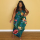 Plus Size Casual Sling Print Maxi Dress NNWF-7457