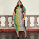 Plus Size Short Sleeve O Neck Slim Dress OSIF-22231