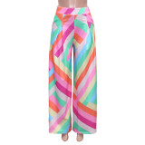 Printed Loose High Waist Wide Leg Pants SH-390292