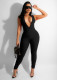 Solid Ribbed Sleeveless Zipper Tight Jumpsuit MZ-2725