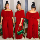 Plus Size Fashion Solid Color Elegant Casual Jumpsuit NNWF-7466