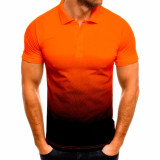 Men Gradient Short Sleeve Casual Polo FLZH-ZT135