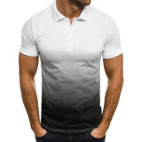 Men Gradient Short Sleeve Casual Polo FLZH-ZT135