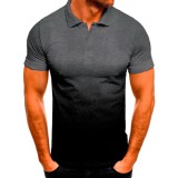 Men Gradient Short Sleeve Casual Polo FLZH-ZT135
