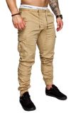 Men's Solid Color Tether Casual Pants FLZH-8811