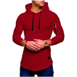 Men's Solid Color Long Sleeve Hoodie FLZH-ZW61