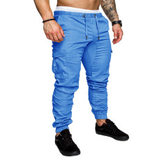 Men's Solid Color Tether Casual Pants FLZH-8811