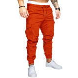 Men's Solid Color Tether Casual Pants FLZH-8811