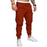 Men's Solid Color Tether Casual Pants FLZH-8811