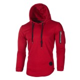 Men's Solid Color Long Sleeve Hoodie FLZH-ZW61