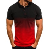 Men Gradient Short Sleeve Casual Polo FLZH-ZT135