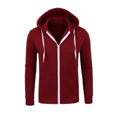 Men's Casual Solid Zip Hooded Coats FLZH-ZW08