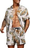 Short Loose Hawaiian Print Casual Shirt Set FLZH-ZT165-ZK81