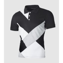 Men Color Block Fashion Short Sleeve Top FLZH-ZT83