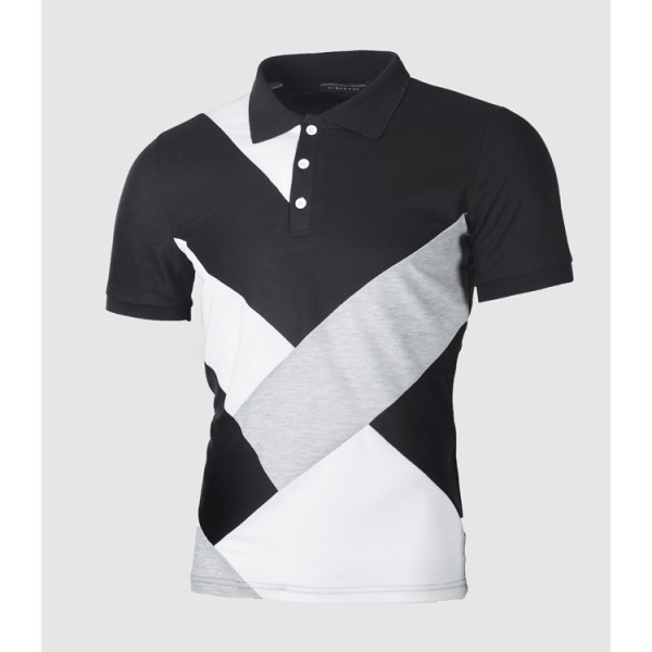 Men Color Block Fashion Short Sleeve Top FLZH-ZT83