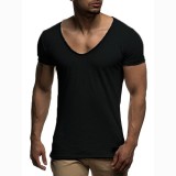 Men Solid Color Casual Short Sleeve T-Shirts FLZH-ZT18