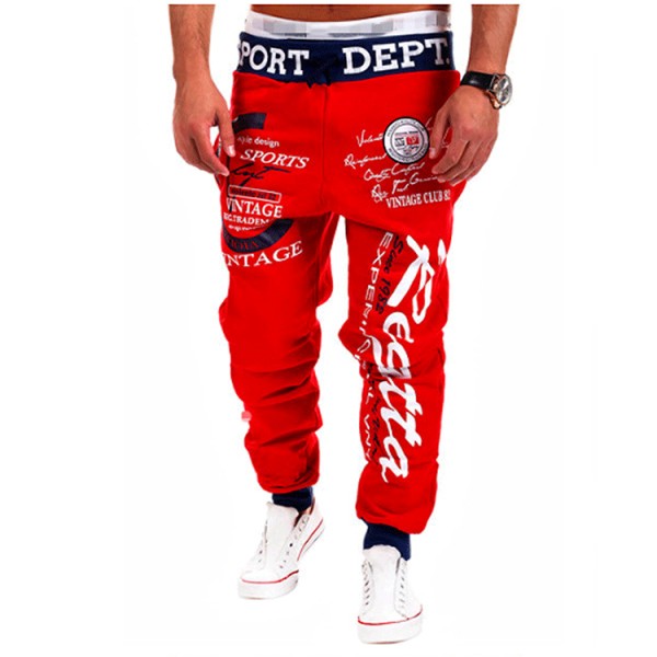 Men Drawstring Letter Printed Fashion Pants FLZH-8753
