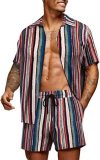 Short Loose Hawaiian Print Casual Shirt Set FLZH-ZT165-ZK81