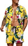 Short Loose Hawaiian Print Casual Shirt Set FLZH-ZT165-ZK81