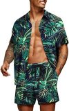 Short Loose Hawaiian Print Casual Shirt Set FLZH-ZT165-ZK81