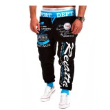 Men Drawstring Letter Printed Fashion Pants FLZH-8753