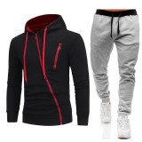 Men's Outdoor Casual Zip Sports Sweatshirt Sets FLZH-W01-ZK75