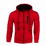Men Zipper Decoration Casual Hooded Coats FLZH-ZW98