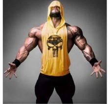 Men Skull Printed Sleeveless Hooded Vest FLZH-ZT32