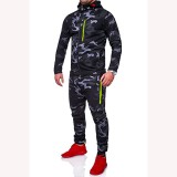 Men Camouflage Print Coat Two-Piece Pants Sets FLZH-W27-ZK27