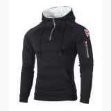Men Neckline Zipper Casual Hooded Sweatshirts FLZH-ZW25