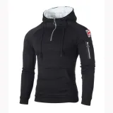 Men Neckline Zipper Casual Hooded Sweatshirts FLZH-ZW25
