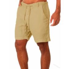 Men's Solid Color Lace Up Sports Casual Shorts FLZH-ZK73