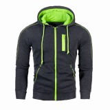 Men Zipper Decoration Casual Hooded Coats FLZH-ZW98