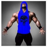 Men Skull Printed Sleeveless Hooded Vest FLZH-ZT32
