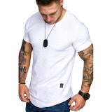 Men's Casual Fashion Solid Color Short Sleeve T-Shirt FLZH-ZT139